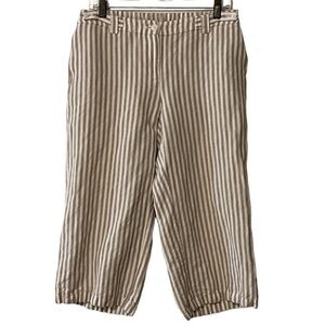 J. Jill Linen Blend High Rise Wide Leg
Cropped Pants 10 Striped Beachy Coastal